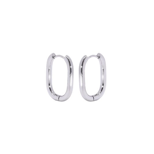 Eliasz and Ella Genuine Hoop Earrings - Silver