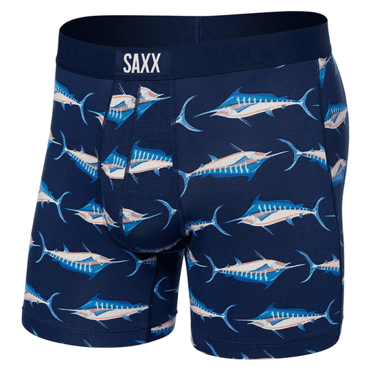 Saxx Vibe Super Soft Boxers - Marlin Matrix Midnight