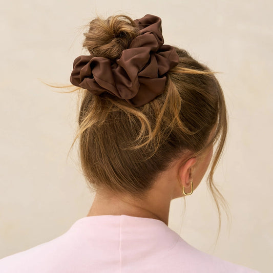 Kitsch Oversized Scrunchie - Black and Chocolate