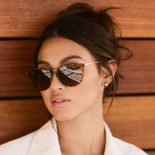 Wear Me Pro Drew Polarized Round Sunglasses - Tortoise & Brown Lens