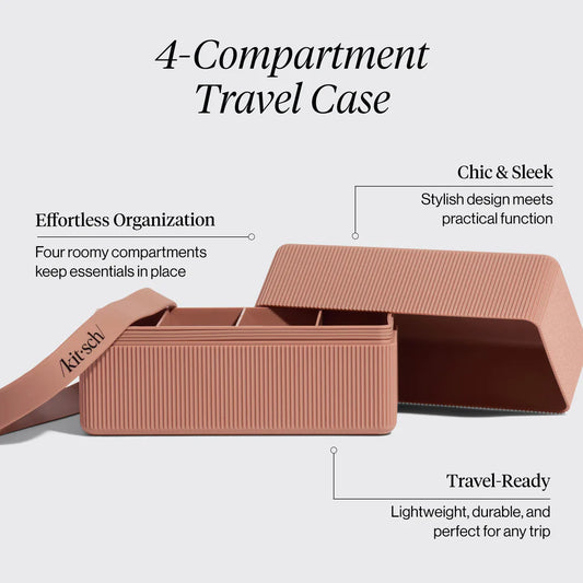 Kitsch Lotion Terracotta 4-compartment travel Case