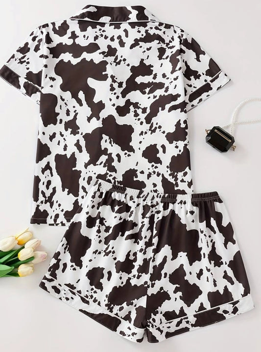 Wknd Styles Co. Pajama Set - Cow Print