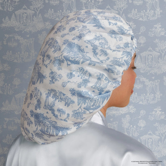 Kitsch Bridgerton x Kitsch Breathable Satin Bonnet In Garden Toile