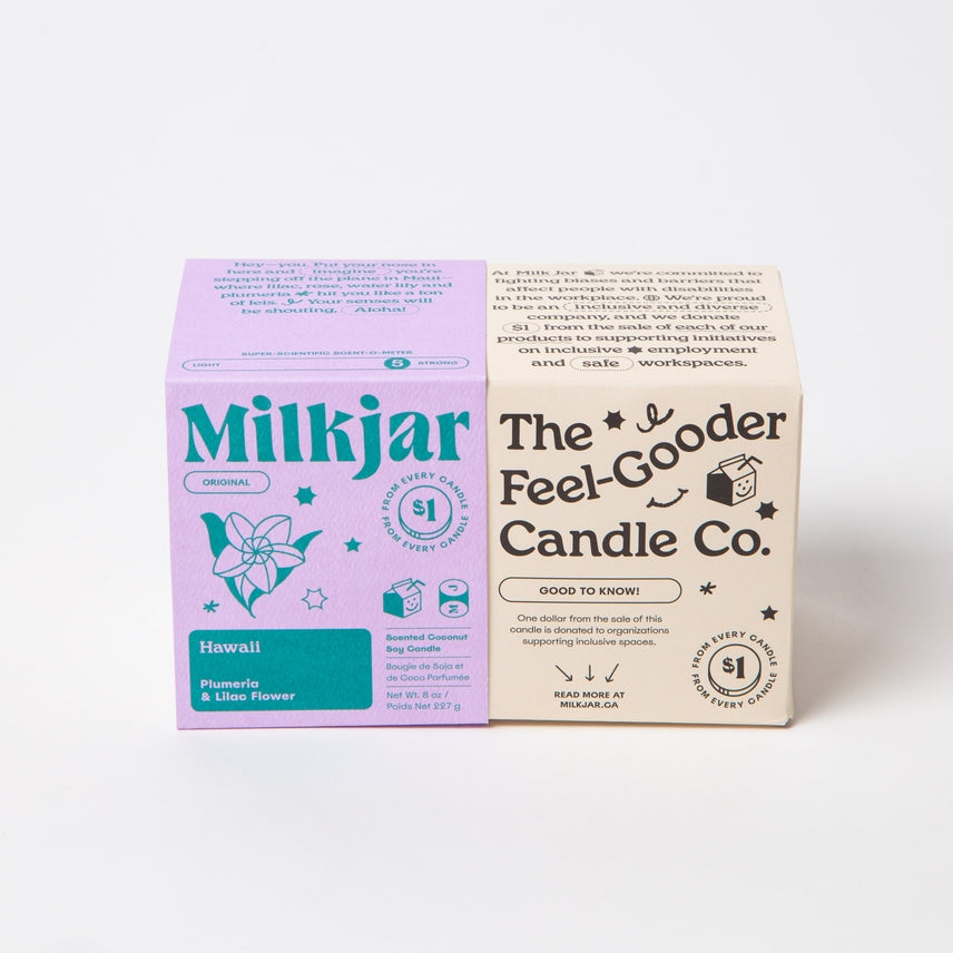 Milk Jar Coconut Soy 8oz Candle Hawaii - Plumeria & Lilac