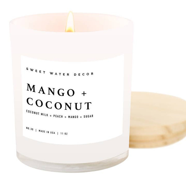 Sweet Water Decor 11oz Soy Candle - Mango and Coconut