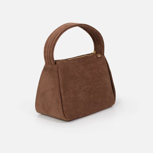 Bizou Smooth Suede Handbag - Light Brown
