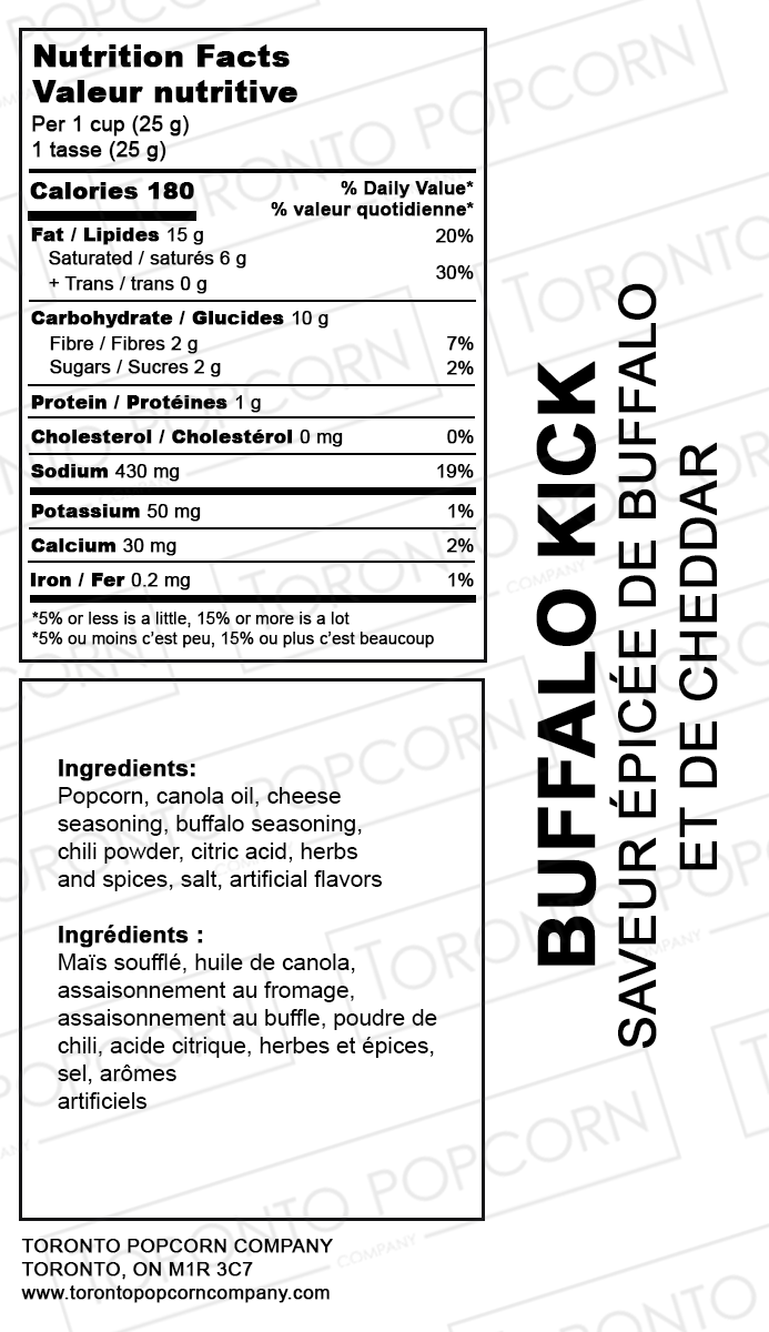 Toronto Popcorn Co. - Buffalo Kick 175g