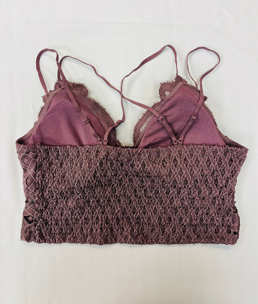 Vanilla Monkey Scalloped Lace Cami Bralette - Dusty Purple