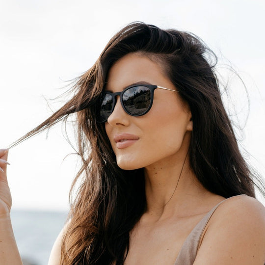 Wear Me Pro Drew Round Polarized Sunglasses - Black & Gold