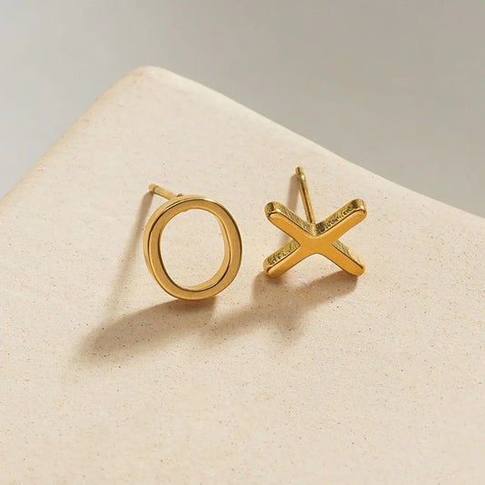 Hackney Nine XoXo Stud Earrings - Gold