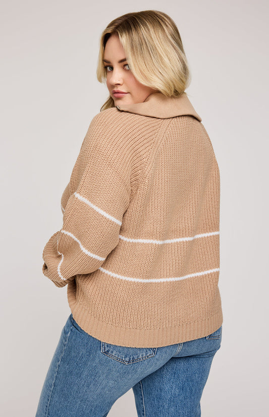 Gentle Fawn Declan Half Zip Sweater - Tan