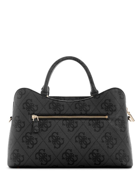 Guess Jaine Logo Girlfriend Satchel - Gris & Cloud Wash