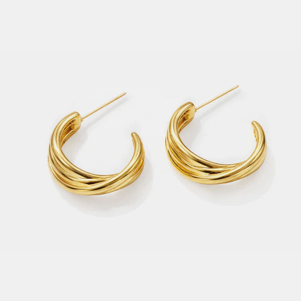 Bizou Hourglass Gold Hoop