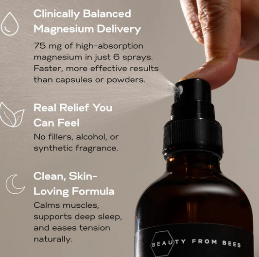 Beauty From Bees Magnesium Oil Essential Relief 4 oz./120ml