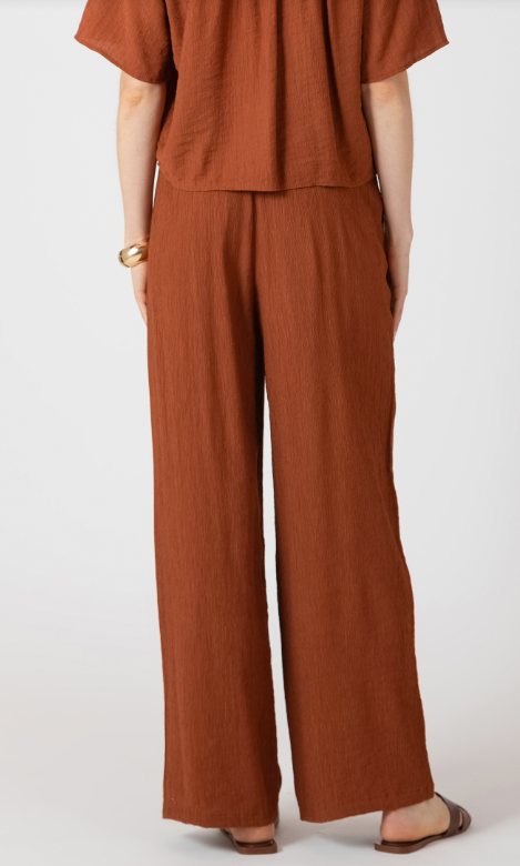 Dex Drawstring Wide Pant - Burnt Sienna
