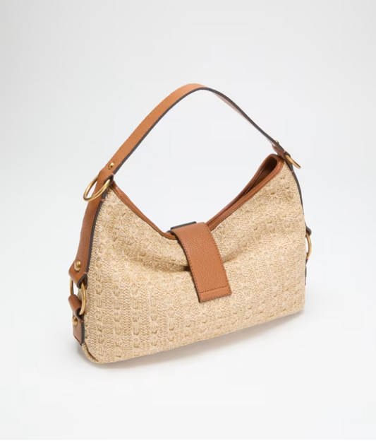 Guess Camden Shoulder Bag - Natural/Cognac