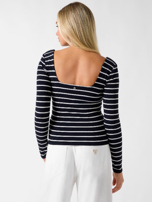 Guess Square Neck Chrystle Top - Stripe