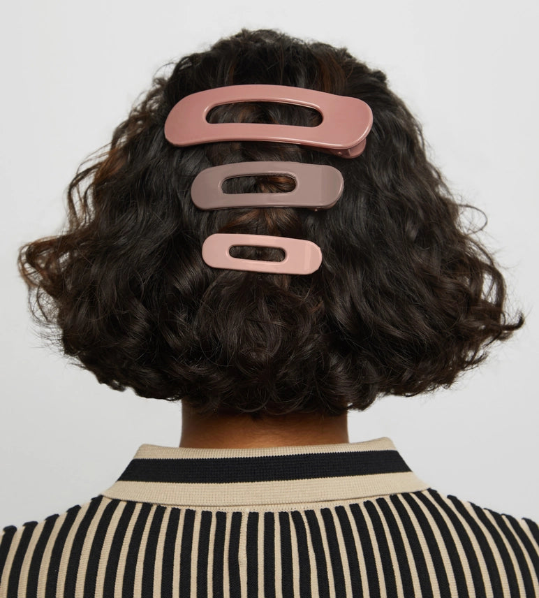 Kitsch Flat Lay Claw Clip 3pc Flat - Ultra Glossy Terracotta