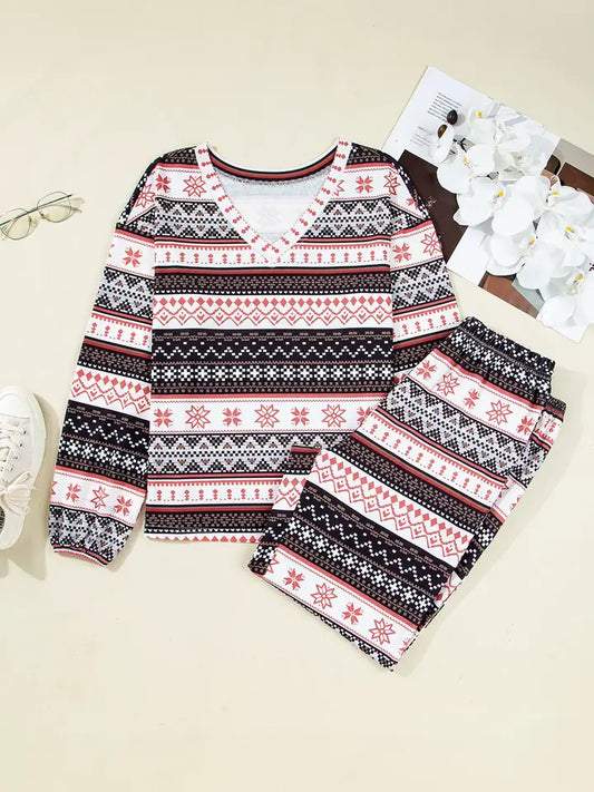 Lounge Set Retro Christmas Pattern