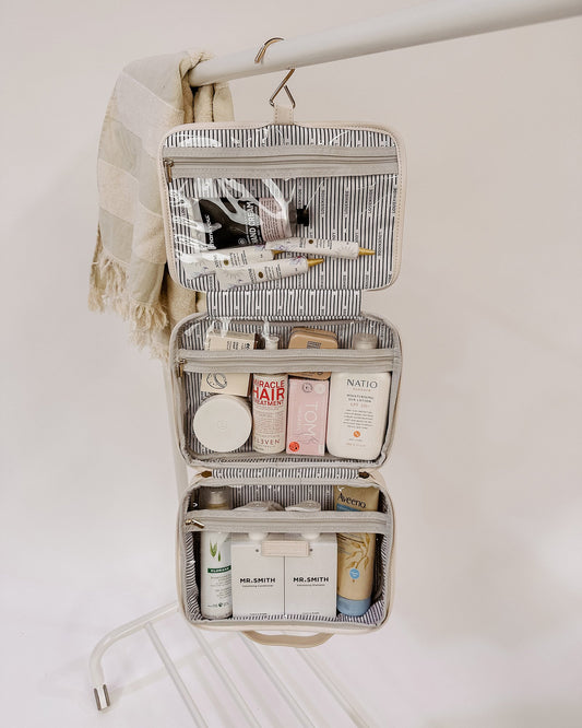 Louenhide Maggie Lacey Quilted Cosmetic Bag Set - Vanilla