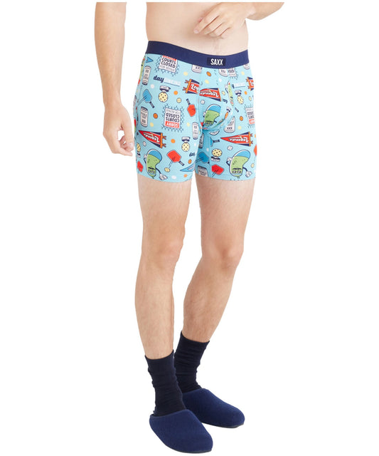 Saxx Vibe Xtra Super Soft Boxer Brief Fly - Pickleball Legends - Aqua