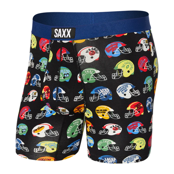 Saxx Boxers Ultra Soft BB Fly-Multi The Huddle Is Real - Black