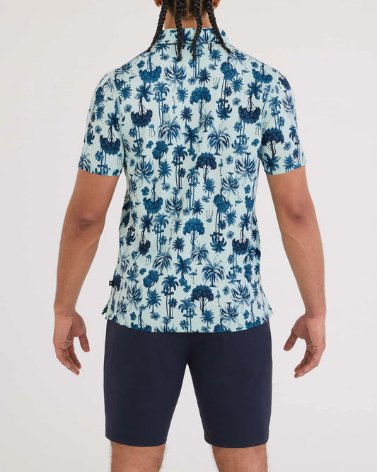 Saxx Droptemp All Day Cooling Polo - Palm Toile & Mint