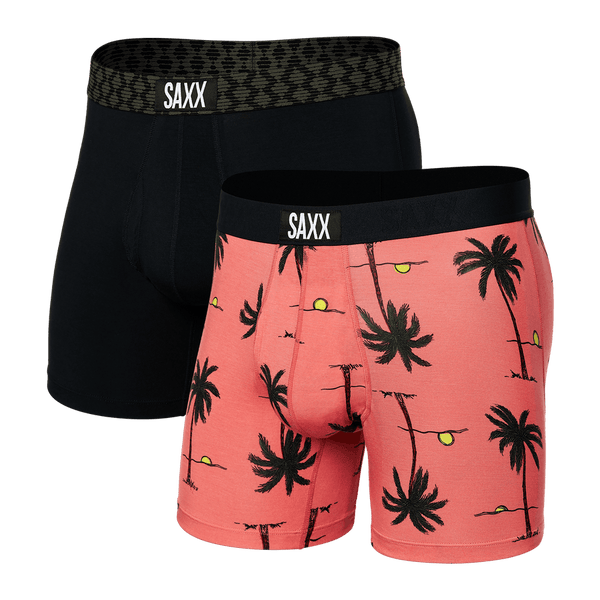 Saxx Ultra Soft Boxers Fly 2pk - Sunrise Sunset/Check