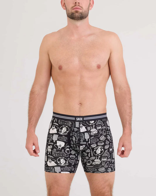 Saxx Vibe Xrta Soft Comfort Boxer Brief Fly - Bun Appetit - Black