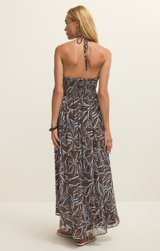 Z Supply Lanie Zinn Floral Maxi Dress - Chocolate Cherry