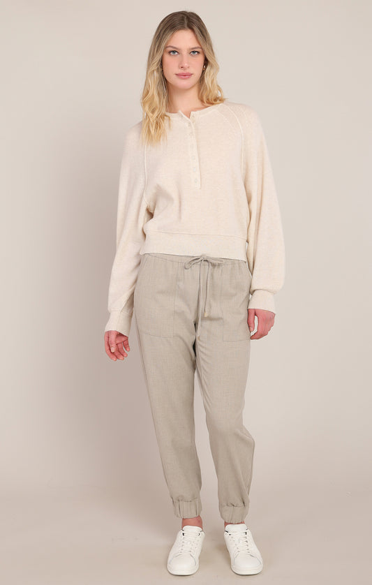 Dex Cuffed Hem Pants - Oatmeal