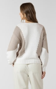 Dex Colorblock Crewneck Sweater - Natural & Fawn