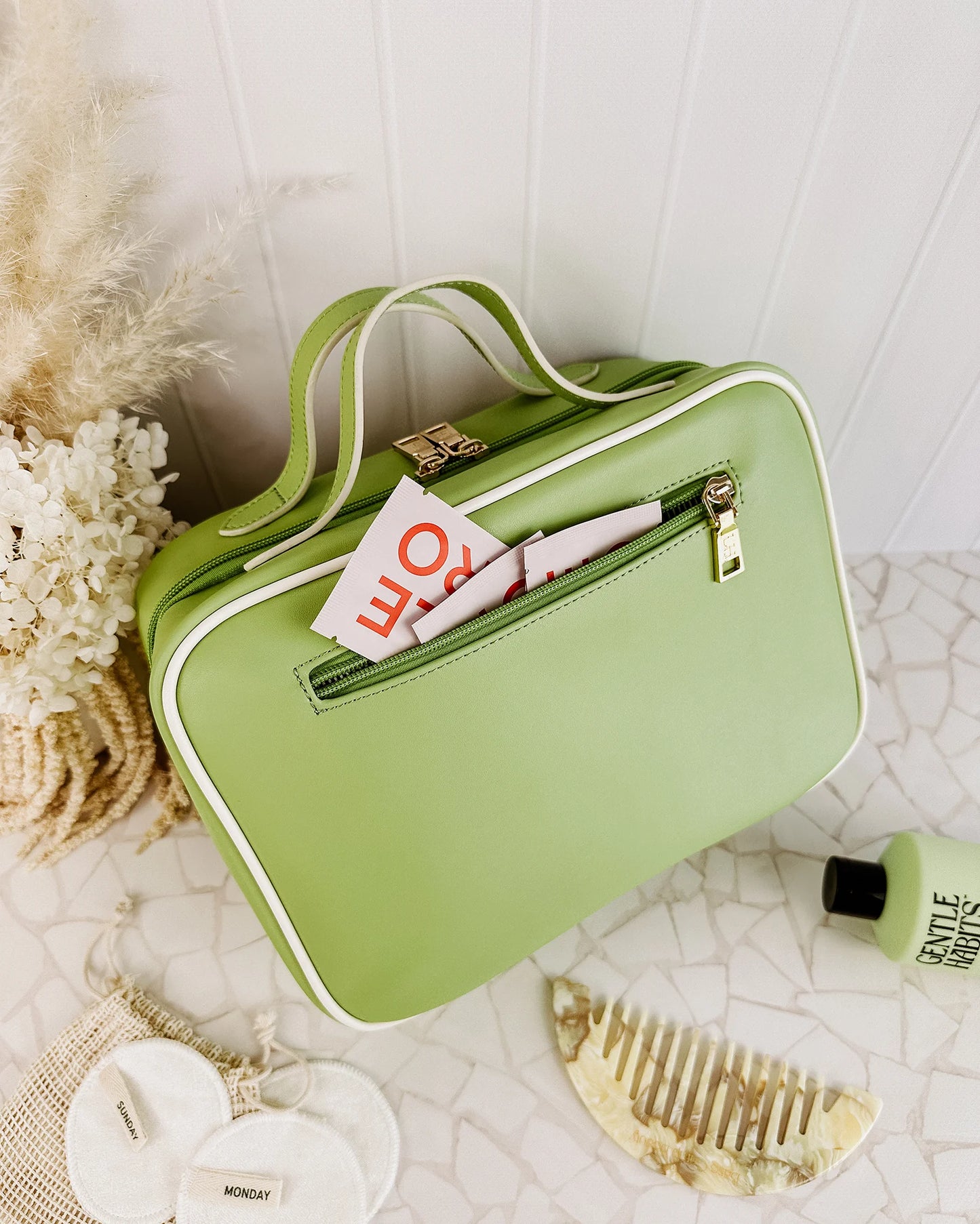 Louenhide Baby Emma Toiletry Bag - Lime White