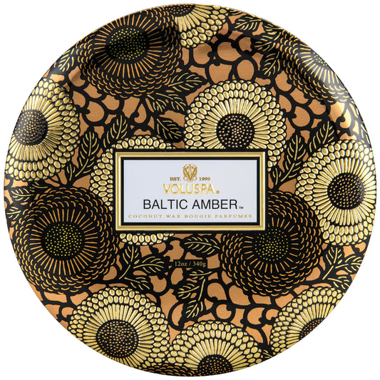 Voluspa Candle 3 Wick Tin - Baltic Amber