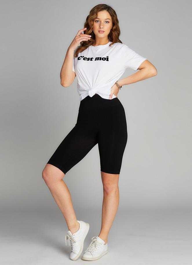 Cest Moi High Waisted Long Shorts - Black