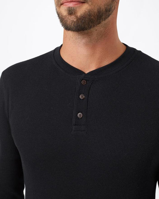 Ten Tree Men's Treewaffle Henley - Black