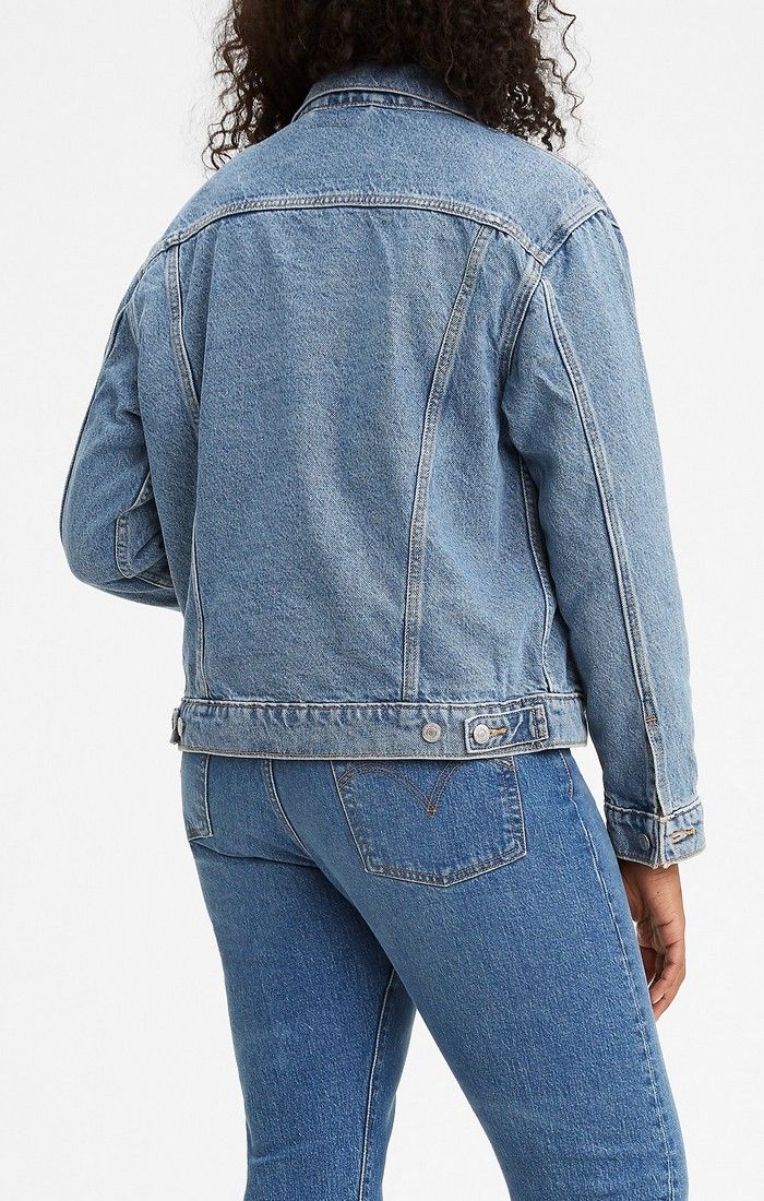 Ex boyfriend trucker sales jacket concrete indigo