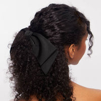 Kitsch Recycled Fabric Bow Hair Clip - Black