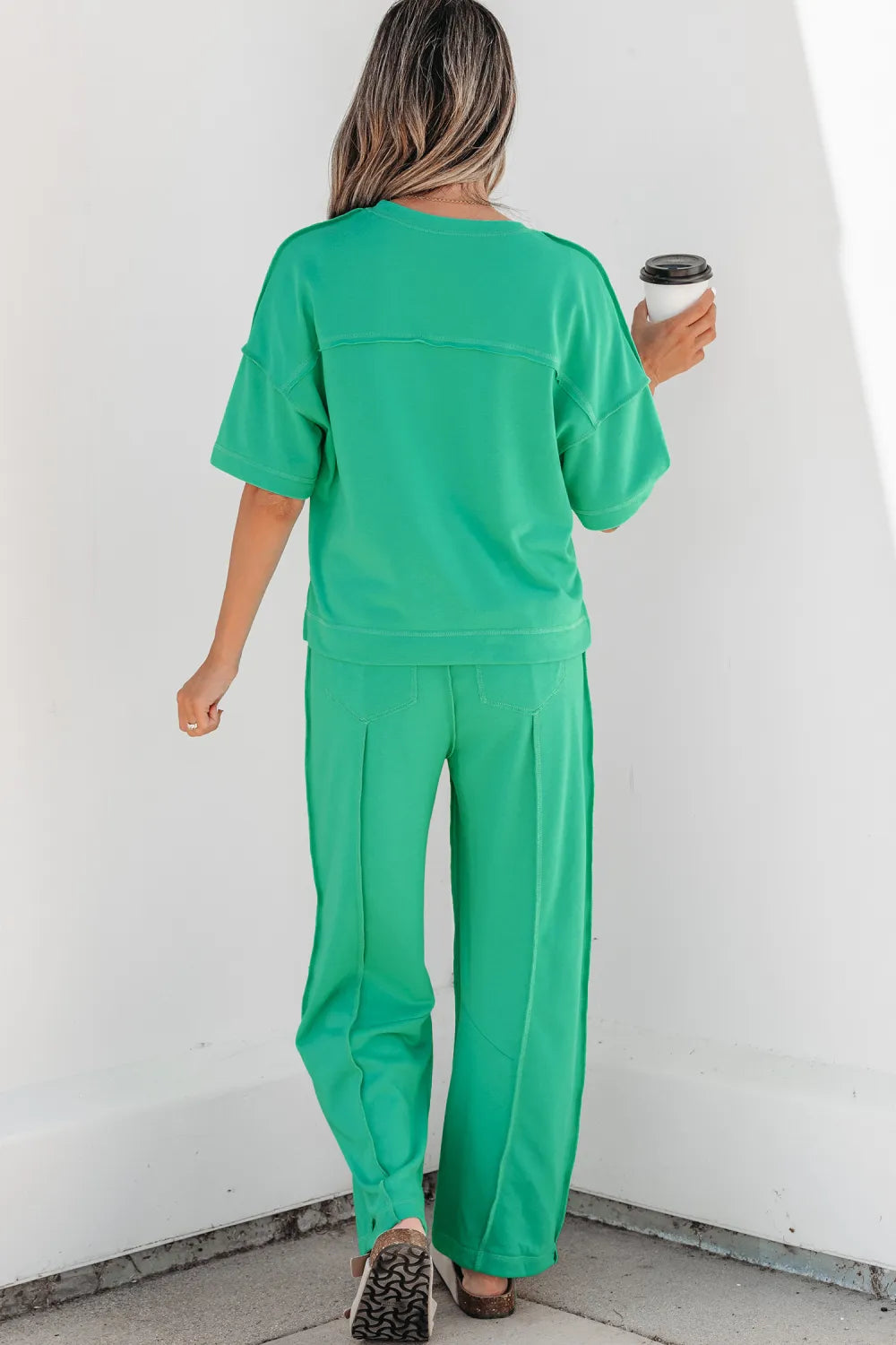 Dear Lover Tee + Pant Set - Mint Green