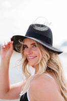 Panama Straw Beach Hat - Black