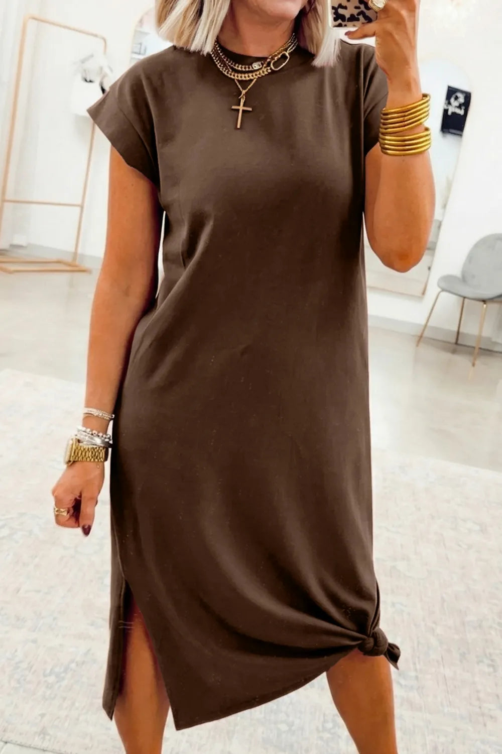 Dear Lover Tee Dress - Chocolate