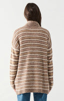 Dex Textured Stitch Open Cardigan - Neutral Melange