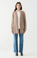 Dex Textured Stitch Open Cardigan - Neutral Melange