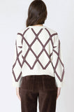 Dex Diamond Checkered Sweater - Cream/Cocoa