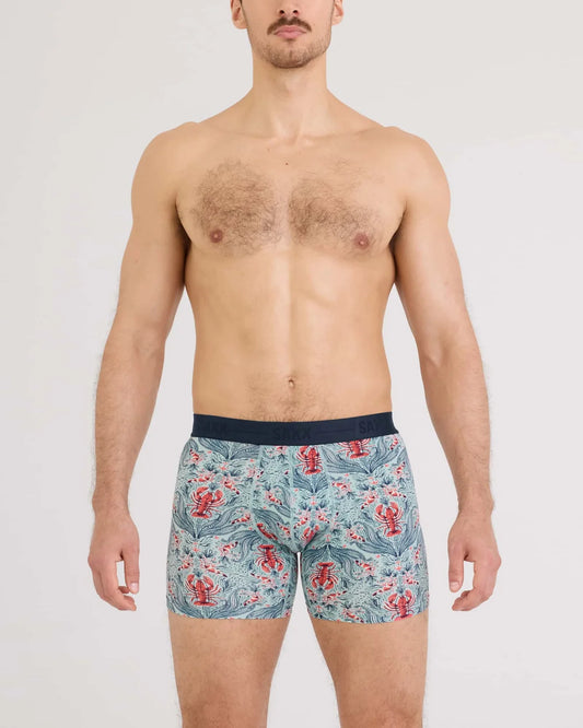 Saxx Smooth Luxe Miro Modal Boxer Brief - Lobster Flourish & Mint