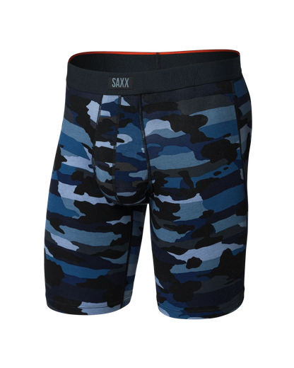 Saxx Vibe Xtra Soft Comfort Long Boxer Brief Fly - Cloudbank Camo & Navy