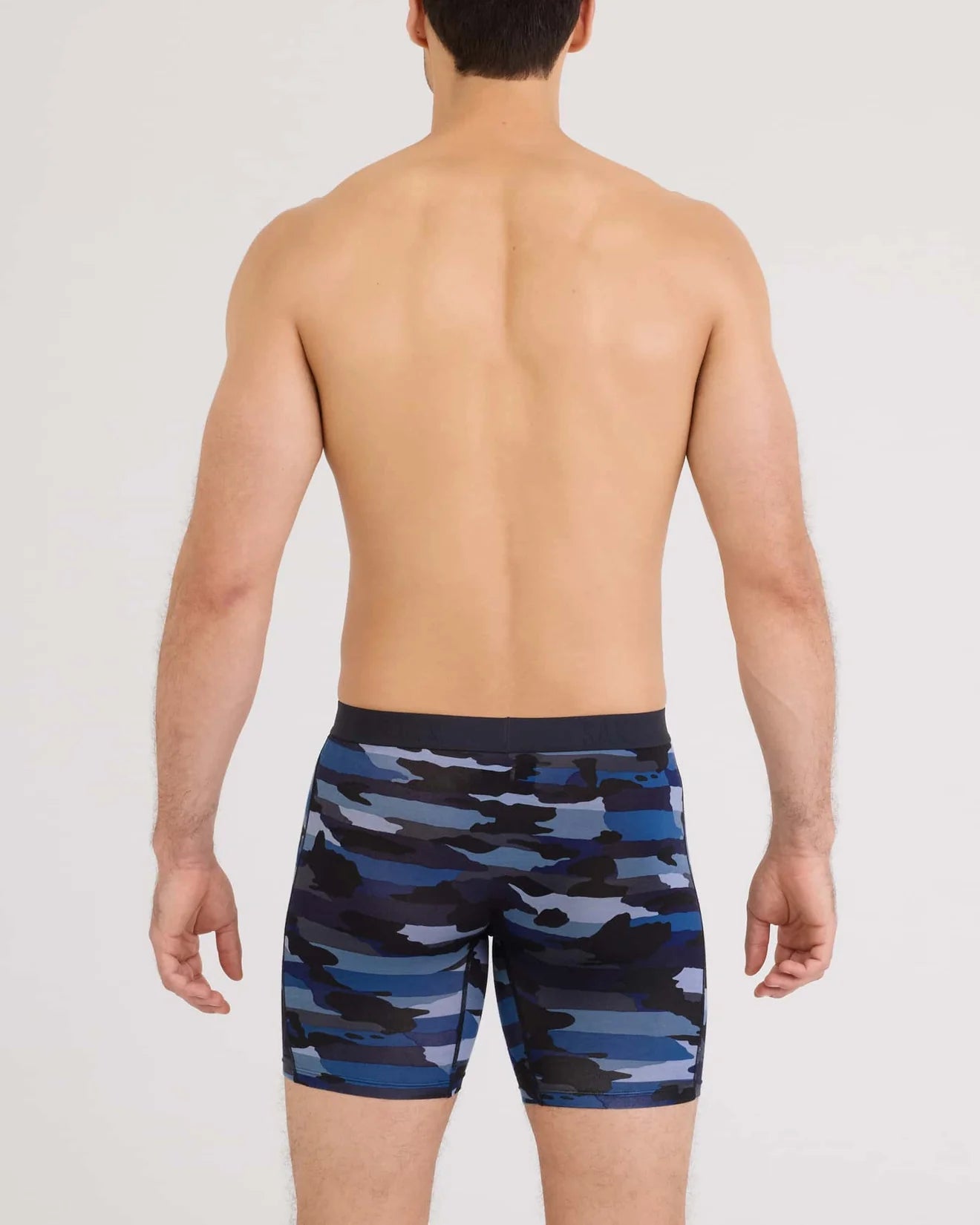 Saxx Vibe Xtra Soft Comfort Long Boxer Brief Fly - Cloudbank Camo & Navy