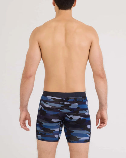 Saxx Vibe Xtra Soft Comfort Long Boxer Brief Fly - Cloudbank Camo & Navy