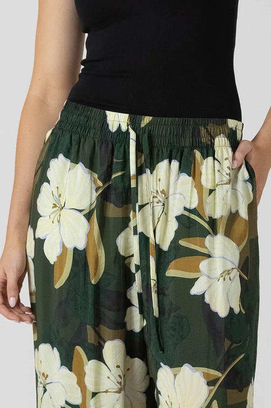 Dex Wide Leg Flowy Pants - Palm Blossom