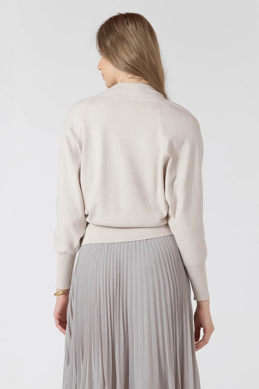 Black Tape Clean Button Front Cardigan - Matte Pearl
